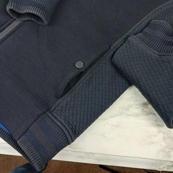 TED BAKER bomber jacket men's size M navy blue zip-up - Picture 8 of 9